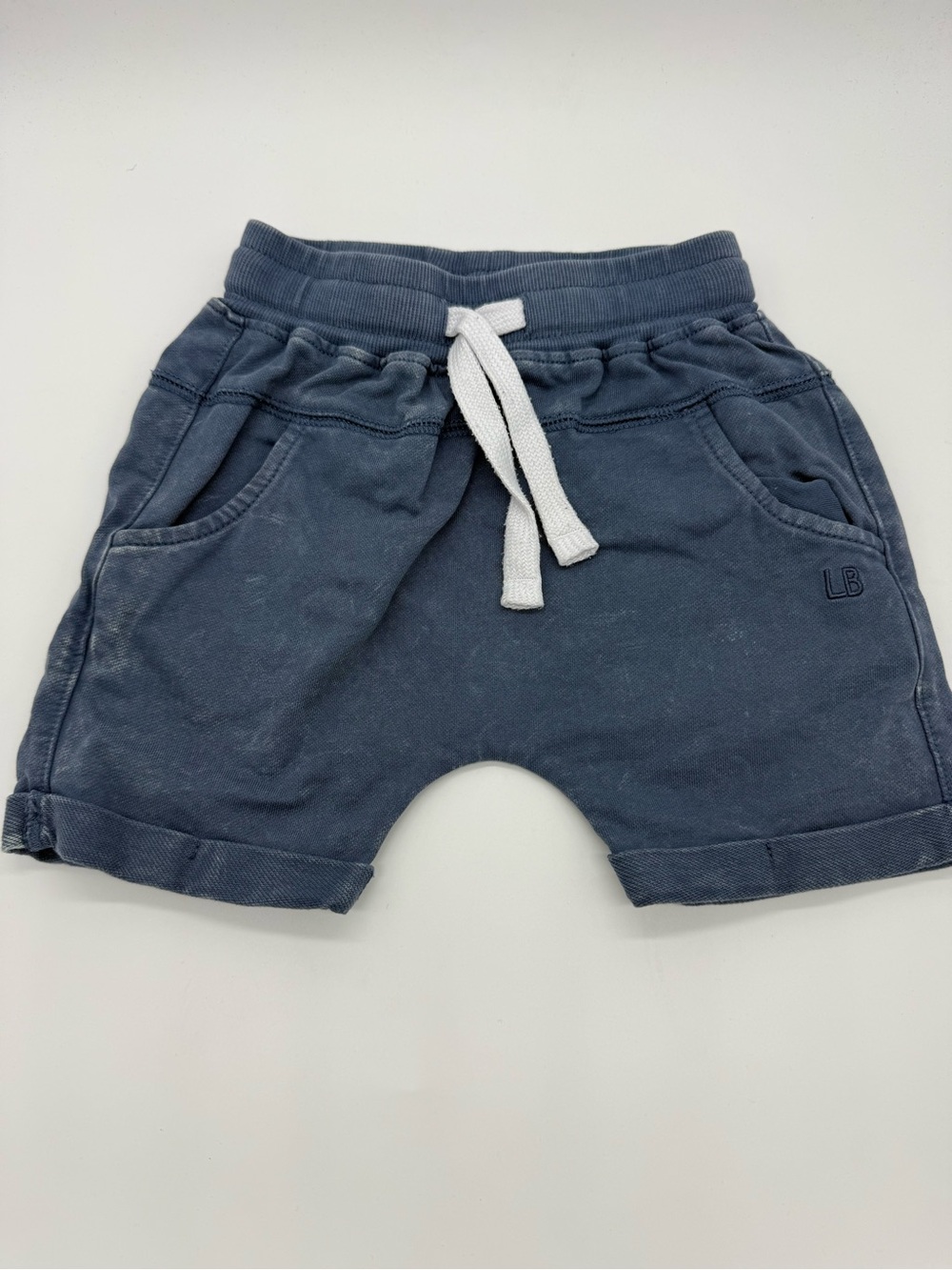 Little Bipsy Harem Shorts-Navy Wash 2-3t